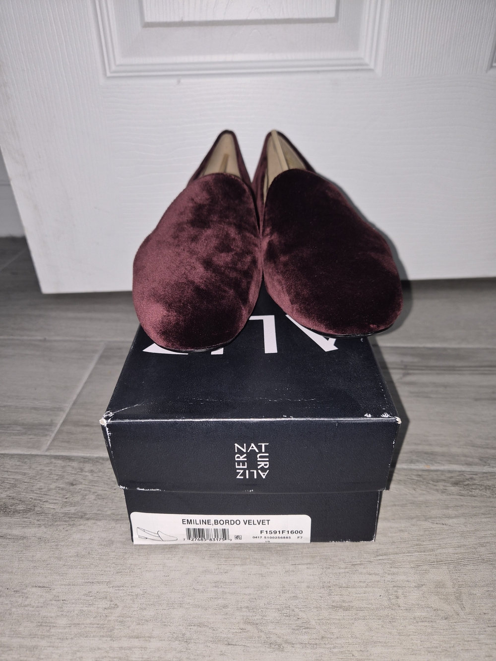 Naturalizer Emiline Velvet Slip-On Loafers in Bordeaux